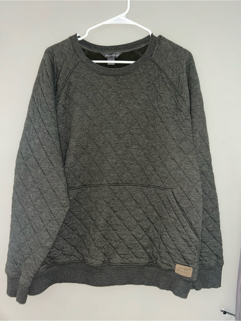 Eddie Bauer Quilted Crewneck Sweater - Dark Olive